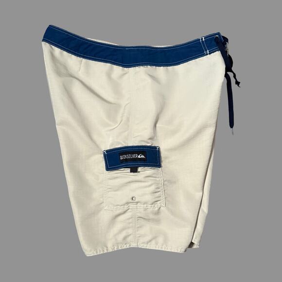 Quiksilver 90s VTG Ripstop 20" Boardshorts Tan/Blue Size 36 GUC RARE - Picture 8 of 9